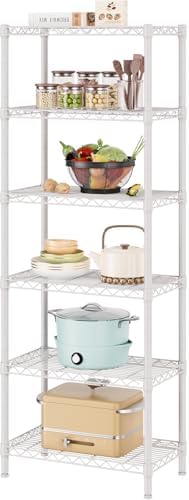SINGAYE 6 Metal Shelves Wire Shelving Storage Shelf Adjustable Unit Pantry