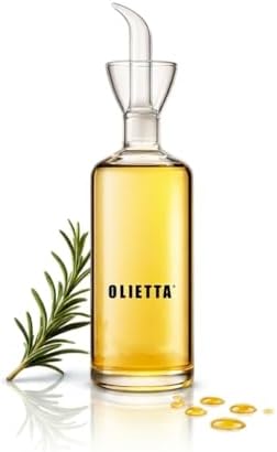 Olive Oil Dispenser Bottle 8.5 fl oz - Borosilicate Glass Non-Drip Pourer