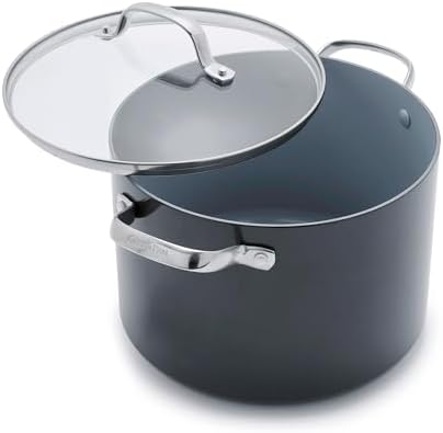 GreenPan Valencia Pro 8QT Ceramic Nonstick Stock Pot, Hard Anodized