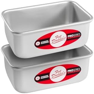 Fat Daddio's BP-5640-2PK Anodized Aluminum Bread Loaf Pan, 5.5 x 3.125 x 2.375 inch, Set of 2