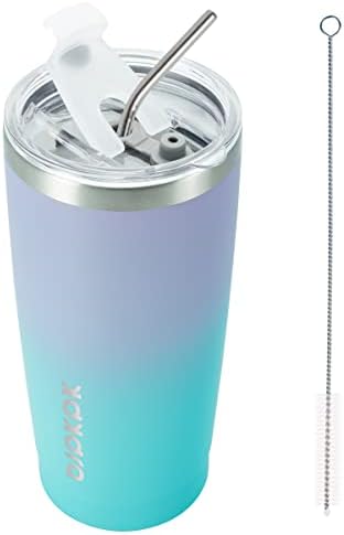 BJPKPK 20 oz Coffee Tumbler with Lid & Straw, Insulated Stainless Steel Mug