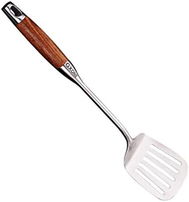 Slotted Turner/Spatula,for Skillet Grilling Cooking,Wooden Handle
