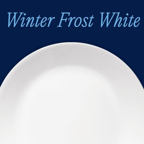 Corelle Vitrelle 6-Piece Salad Plates Set Triple Layer Glass and Chip Resistant, 8-1/2-Inch Lightweight Round Plates, Winter Frost White