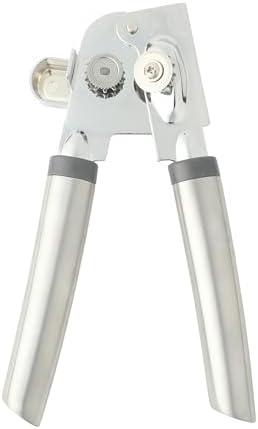 Oster Chadswyck 8” Can Opener, Stainless Steel Manual Can Opener with Soft Grip Handles, Smooth Edge Cutting, Dishwasher Safe