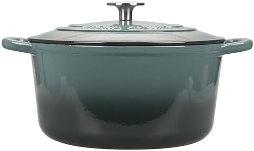 EDGING CASTING Enameled Cast Iron Dutch Oven with Sourdough Bread Baking Kit, Bread Dutch Oven with Lid, Includes Proofing Basket & Baking Tools, 5qt, Slateblue