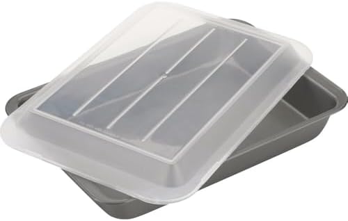 GoodCook Everyday Nonstick Steel Oblong Pan with Lid, 9" x 13", Gray