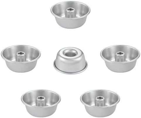 4-Inch Angel Food Cake Pan Set, Nonstick Aluminum Tube Pans, 6 Pack