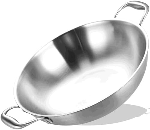 LOLYKITCH 14.5-Inch Stainless Steel Wok | Jumbo Cooker | Dual Handles
