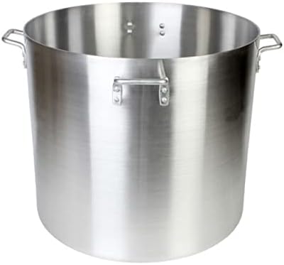 TrueCraftware- 120 qt. Aluminum Stock Pot with Quad Handles 6mm Thickness- Multipurpose Pot Cookware Large Stockpot Stew For Cooking Simmering Soup Seafood Stock Home Kitchen Restaurant
