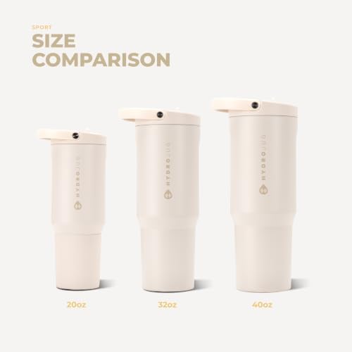 HydroJug Sport 40 oz Insulated Stainless Steel Water Bottle, Cream