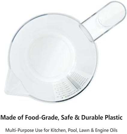 Plastic Measuring Cup with Handle, Pool Chemical Measuring Cup, Plastic Measuring Pitcher for Liquid Mixing, Pouring, Lawn Care, Pet Food, Motor Oil, Laboratory and More (120, Fluid Ounces, 3500ml)