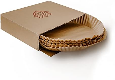 Parchment Paper for Pie Weights and Pans, Plastic Free Packaging, Pre Formed fit 8,9,10 Inch Dish, Natural Unbleached Food Grade Non-Stick Liners, High Heat Safe, Designed in USA, 50 Sheets