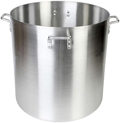 TrueCraftware- 160 qt. Aluminum Stock Pot with Quad Handles 6mm Thickness- Multipurpose Pot Cookware Large Stockpot Stew For Cooking Simmering Soup Seafood Stock Home Kitchen Restaurant