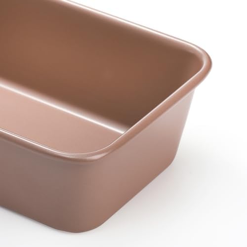 Elsjoy 4 Pack Non-Stick Loaf Pan, 9.5 x 5.5 Inch Champagne Bread Loaf Pans Carbon Steel Bread Tin Set for Baking, Metal Bakeware for Bread, Meatloaf, Cake