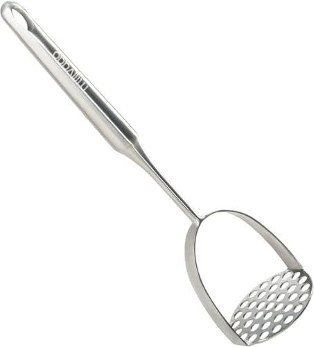 Millvado Potato Masher Stainless Steel, Best Mashed Potatoes Masher Kitchen Tool, Potato Smasher For Potatoe, Avocado, Sweet Potato, Beans, Large Heavy Duty Metal Mashing Utensil, 12.5 Inch
