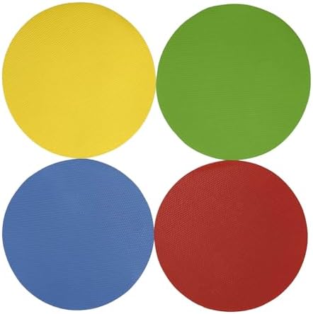 4 Pack Rubber Jar Opener Grippers, 4.9 Inch Round Bottle Opener, Jar Opener for Seniors with Arthritis(Blue,Red,Green,Yellow)
