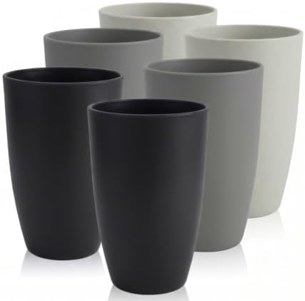 Unbreakable Water Cup, 20 OZ Plastic Glasses Drinking (BlackGrey)
