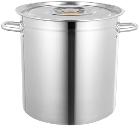 35L Large Stock Pot Restaurant Kitchen Soup Big Cooking with Lid Stainless Steel