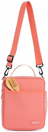 PackIt Freezable Crossbody Lunch Box, Papaya