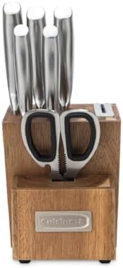 Cuisinart 7 Pc Stainless Steel Essentials Cutlery Block Set with Built in Sharpener