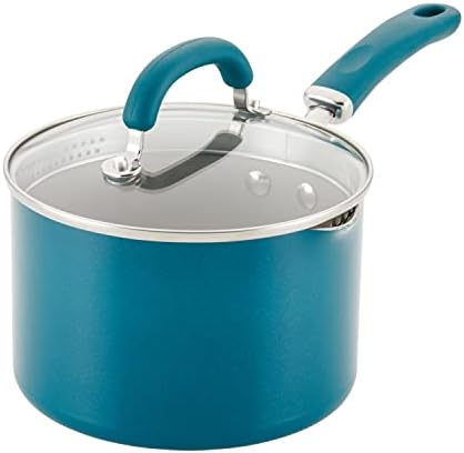 Rachael Ray Create Delicious Nonstick Saucepan with Straining Lid, 3-Quart