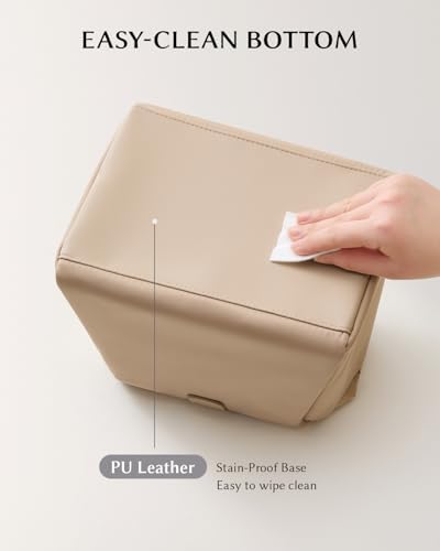 EACHY Insulated Lunch Bag for Women, Upgraded 13L Large Capacity Lunch Box, Stylish Drawstring Tote with Stain-Resistant Wipe-Clean Lining, Thermal Cooler Carrier for Work, Nursing and Commute (Beige)