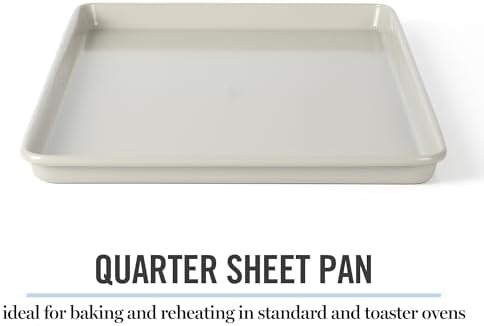 Martha Stewart Gallen 13 x 9 Inch Nonstick Carbon Steel Cookie Sheet – Cool Grey, Durable Bakeware for Even Baking and Easy Cleanup (Pack of 6)