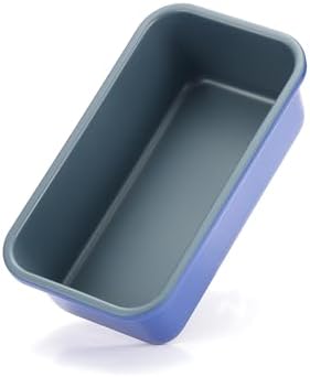 Monfish loaf pan baking bread 1lb loaf bread pans for home baking cake 9x5inch set of 2 haze blue non stick coating Royal blue carbon steel
