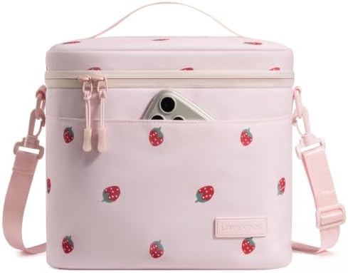 LOVEVOOK Insulated Lunch Box for Women Men, Reusable Lunch Bag for Work Picnic Beach College School, Leakproof Cooler Bag with Shoulder Strap & Ice Pack, Lunch Box/Bag for Mom Teacher Kids Girl Boy