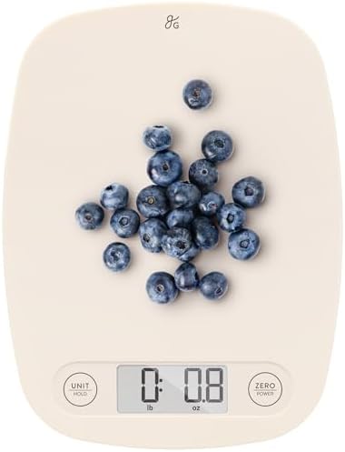 Greater Goods Food Scale, Slim & Compact Build, 1g Precision (Birch White)