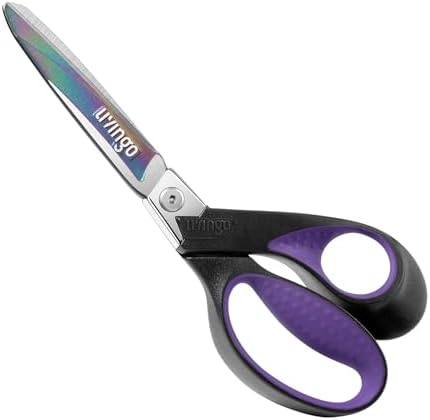 LIVINGO 9" Titanium Shears, Heavy Duty Scissors All Purpose, Purple/Black