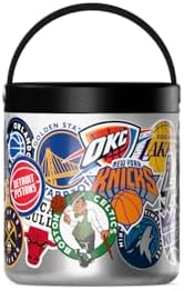 Hydrapeak NBA Officially Licensed All-Team Logo Sticker Print 25oz Stainless Steel Vacuum Insulated Food Jar with Handle, Wide Mouth Leak-Proof Soup Container for Adults, 10 Hours Hot & 16 Hours Cold