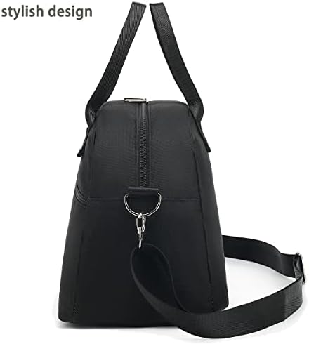 FlowFly Insulated Lunch Bag With Shoulder Strap for Women, Men, and Kids, Large and Reusable, Handle, Freezable Work and School Travel Tote and Meal Prep Organizer (Black)