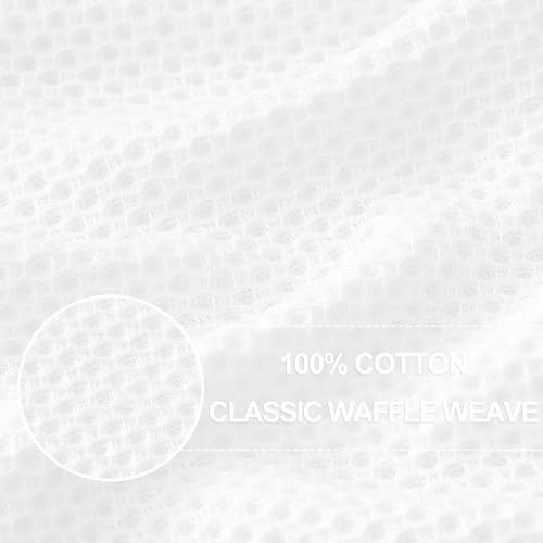 Homaxy 100% Cotton Waffle Weave Kitchen Dish Cloths 12-Pack, White