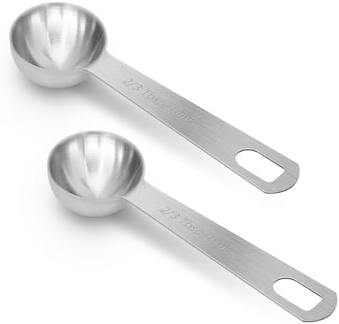 2 PCS 2 Teaspoon(10 mL | 10 cc | 2 Tsp | 2/3 Tablespoon) Stainless Steel Single Measuring Spoon, Easy to Use and Easy to Wash Metal Measuring Spoons Kitchen Gadgets for Cooking & Baking