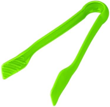DecorRack 3 Piece Plastic Tong Set, 6-8-10 in Heavy Duty (Green)