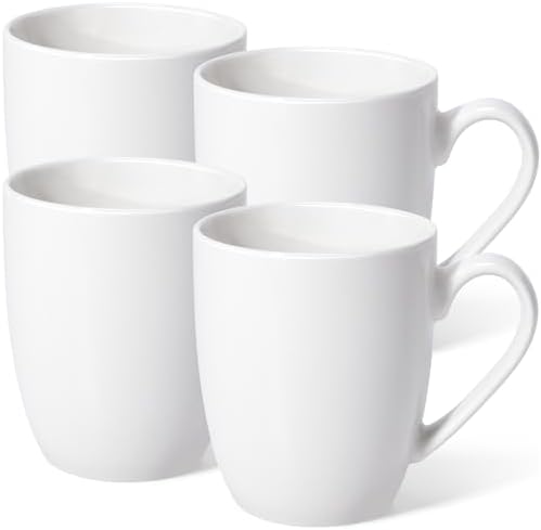 Large Ceramic Coffee Mugs Set of 4 16oz(475ml) Tea Cups Idea Gifts White