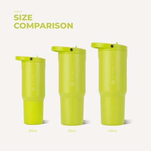 HydroJug Sport 32 oz Insulated Stainless Steel Water Bottle, Lemon Lime