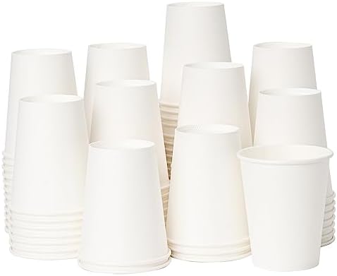 YEEHAW 8 oz 500 Pack Coffee Cups White Paper Cups