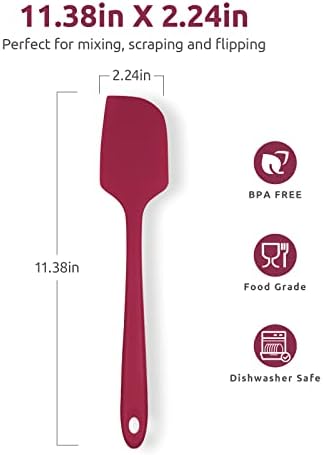 U-Taste Silicone Large Spatula, 600ºF High Temp Bowl Scraper, 11.38in, Red