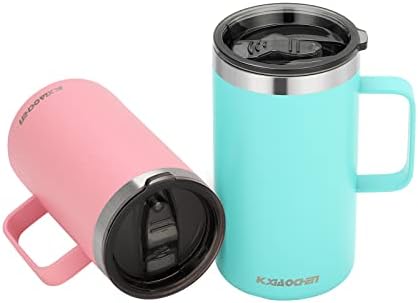 KXIAOCHEN 2-Pack 20 oz Insulated Coffee Mugs, Coffee Cups with Wide Handles