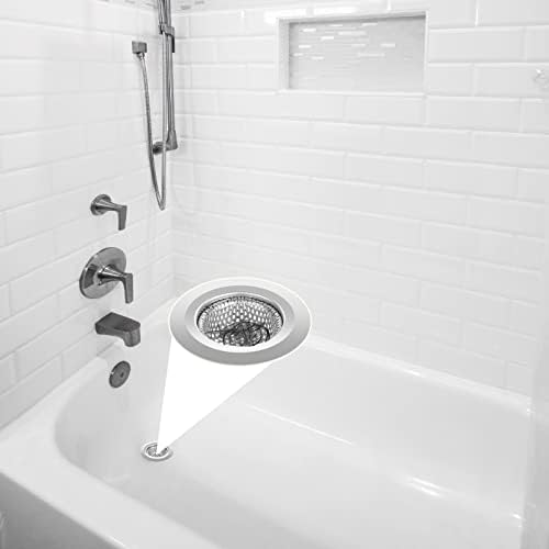 Ohtomber 2PCS 2.79" Stainless Steel Bathtub Drain Strainer Hair Catcher