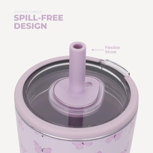 HydroJug Everyday Tumbler 14 Oz Ceramic-Lined Straw Cup Flutter Insulated Tumbler