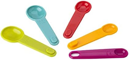 Joie Measuring Spoons, Assorted Colors, Imperial and Metric Measurements, 5-Piece Set