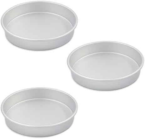 6 x 2 Inch Heart Shaped Cake Pans Set of 2, Aluminum Heart Cake Tin, Baking Cake Pan for Wedding, Party, Family Occasions, Chocolate, Bread. (Round, 9×2 Round Cake Pan, Set of 3)