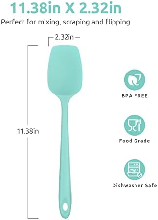 U-Taste Silicone Spoon Spatula, 600°F High Temp Spoonula, 11.38", Aqua Sky