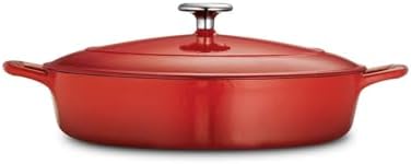 Tramontina Bestow Enameled Cast Iron 4-Qt Braiser Pan with Lid, Red