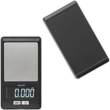 Taylor High Precision Digital Food Portion Scale – 16 oz/500 g Capacity, Compact Kitchen Scale for Portion Control, Meal Prep & Travel, Includes Protective Snap-On Cover for Storage (Black)