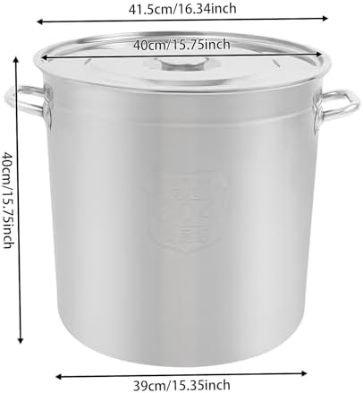 50 Quart 304 Stainless Steel Stockpot Commercial Large Stock Pot with Lid & Handles, Cookware Soup Pot for Boiling Cooking Stew, Induction Cooking Pot for Home Restaurant Hotel (48L/50Qt)