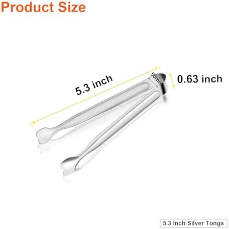 Serving Tongs, Anytrp 12-Packs Stainless Steel Sugar Tong, 5.3inch Small Tongs for Serving Food, Appetizers, Buffets, Coffee Bar, Kitchen, Tea Party, Desserts Party and Ice Bucket